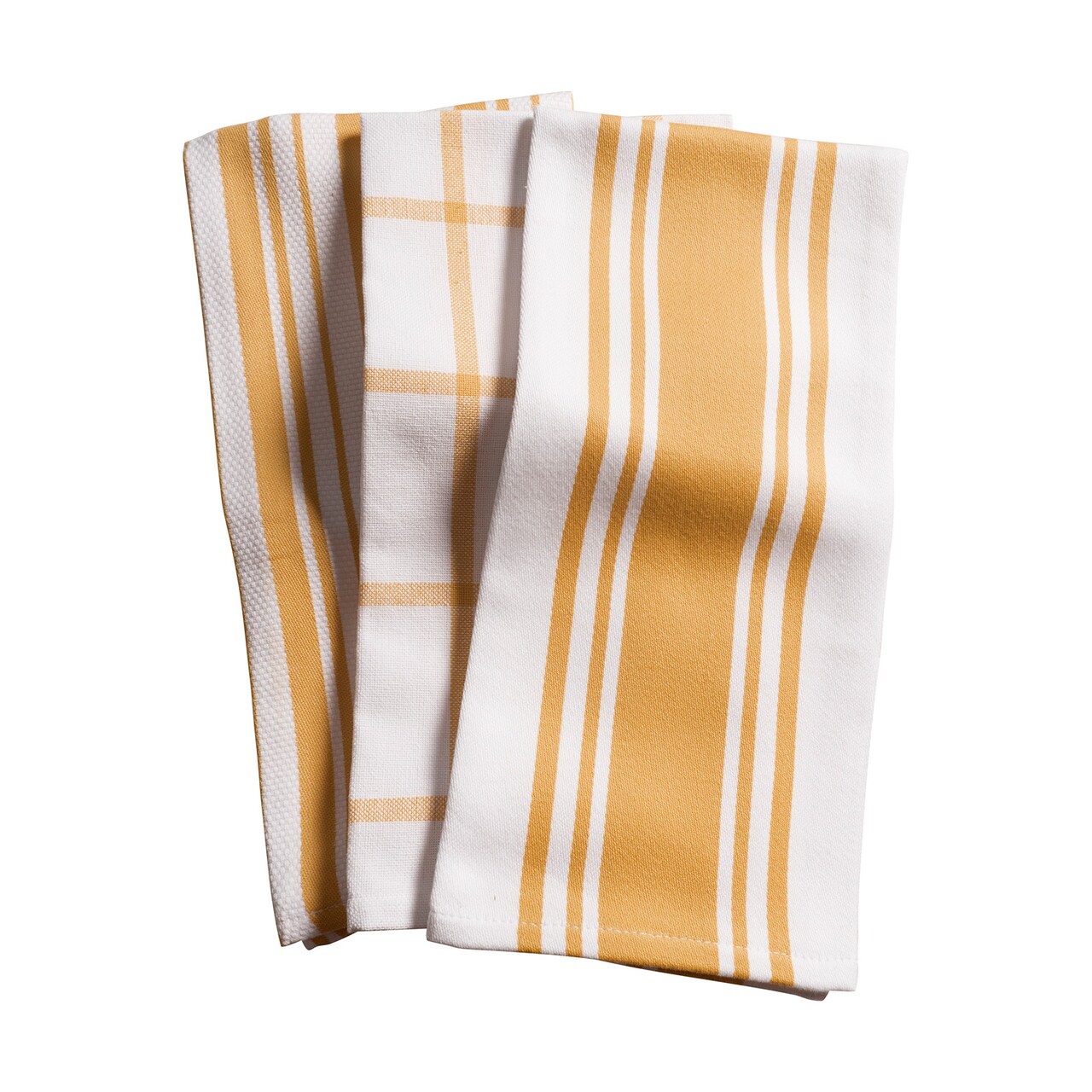 KAF Home Centerband/Basketweave/Windowpane Kitchen Towels, Set of 3